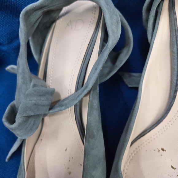 AD & Daughters Grey Suede Kitten Heel Ankle Tie Shoe 8 - Picture 12 of 13
